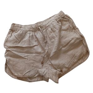 Zara Linen Blend Wide Leg Palazzo Pants Beige Size M Woman's